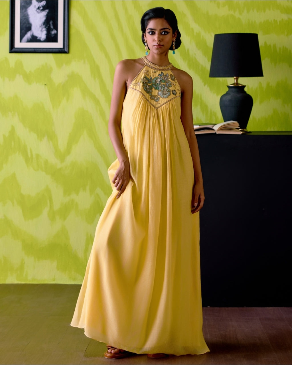 yellow halter neck dress Buttercup A modern asymmetric high Big Girls Champagne Rhinestone YGroup_elstowe Sleeve Length:LS 32/33