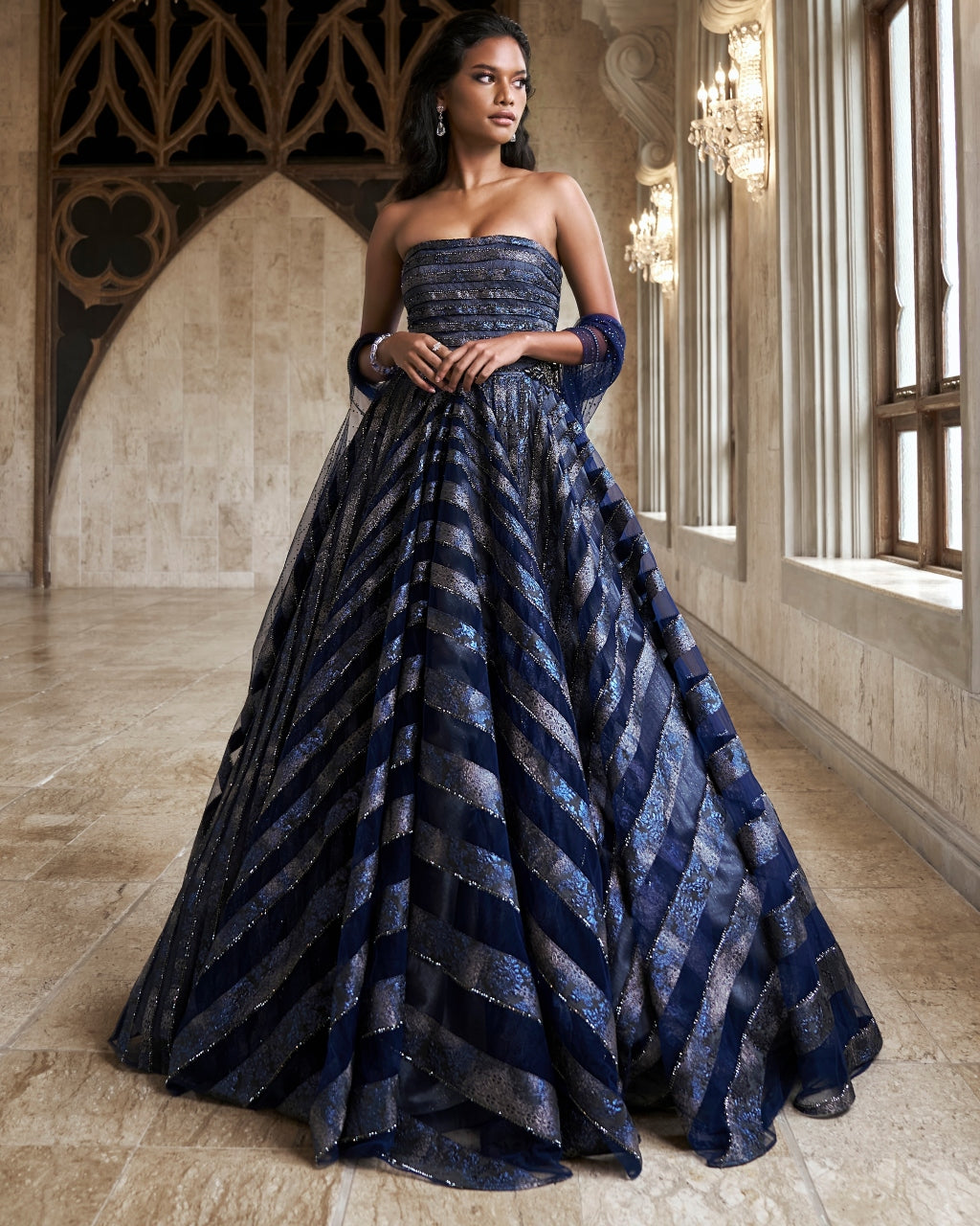 Blue Moon Volume Gown With Cape | Shantanu & Nikhil CUSTOM SIZE / 60 Blue Moon Volume Gown With Cape | Shantanu & Nikhil CUSTOM SIZE / 60