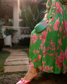 Green Floral Maxi Dress by Paulmi & Harsh
