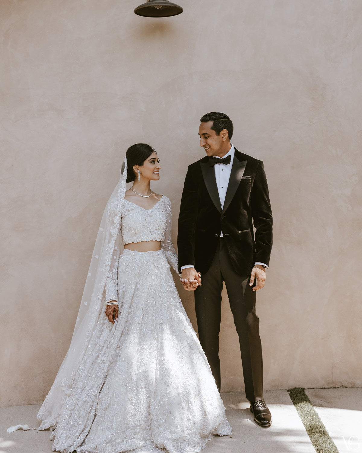 White Floral and Pearl Bridal Lehenga | Seema Gujral KYNAH White Floral and Pearl Bridal Lehenga | Seema Gujral KYNAH