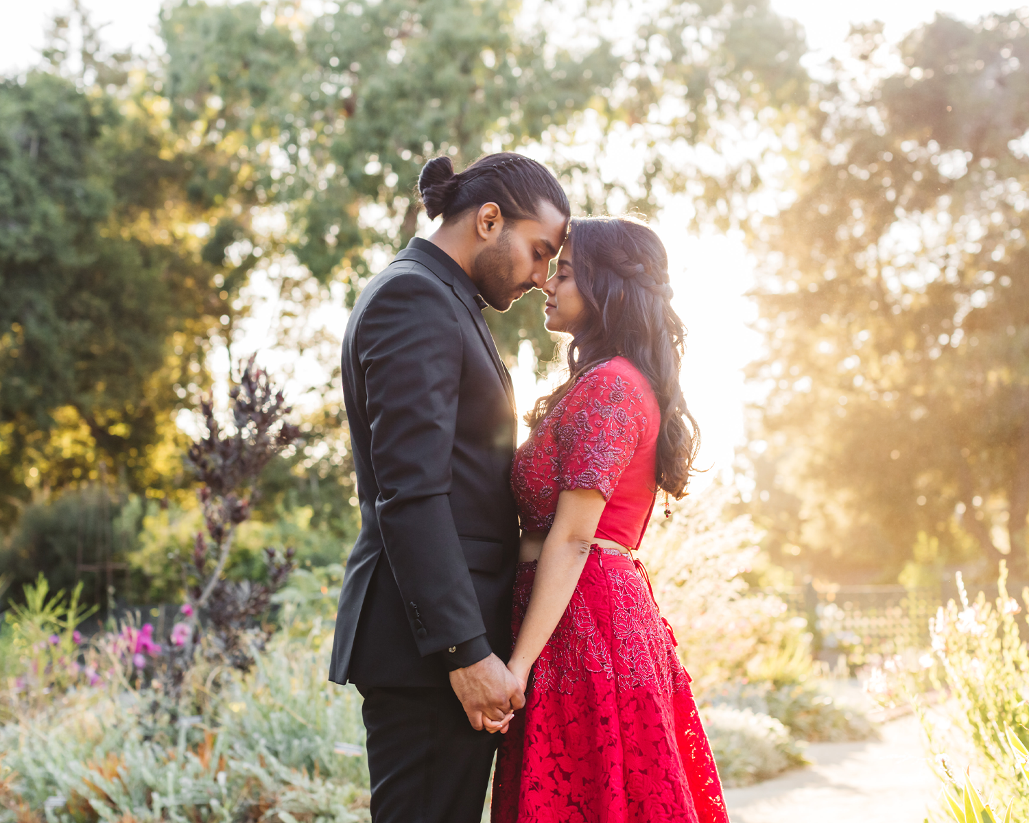 Aishwarya Nagaraj in the Red, Bohemian, Frida, Wildflower Lehenga by The Little Black Bow at KYNAH