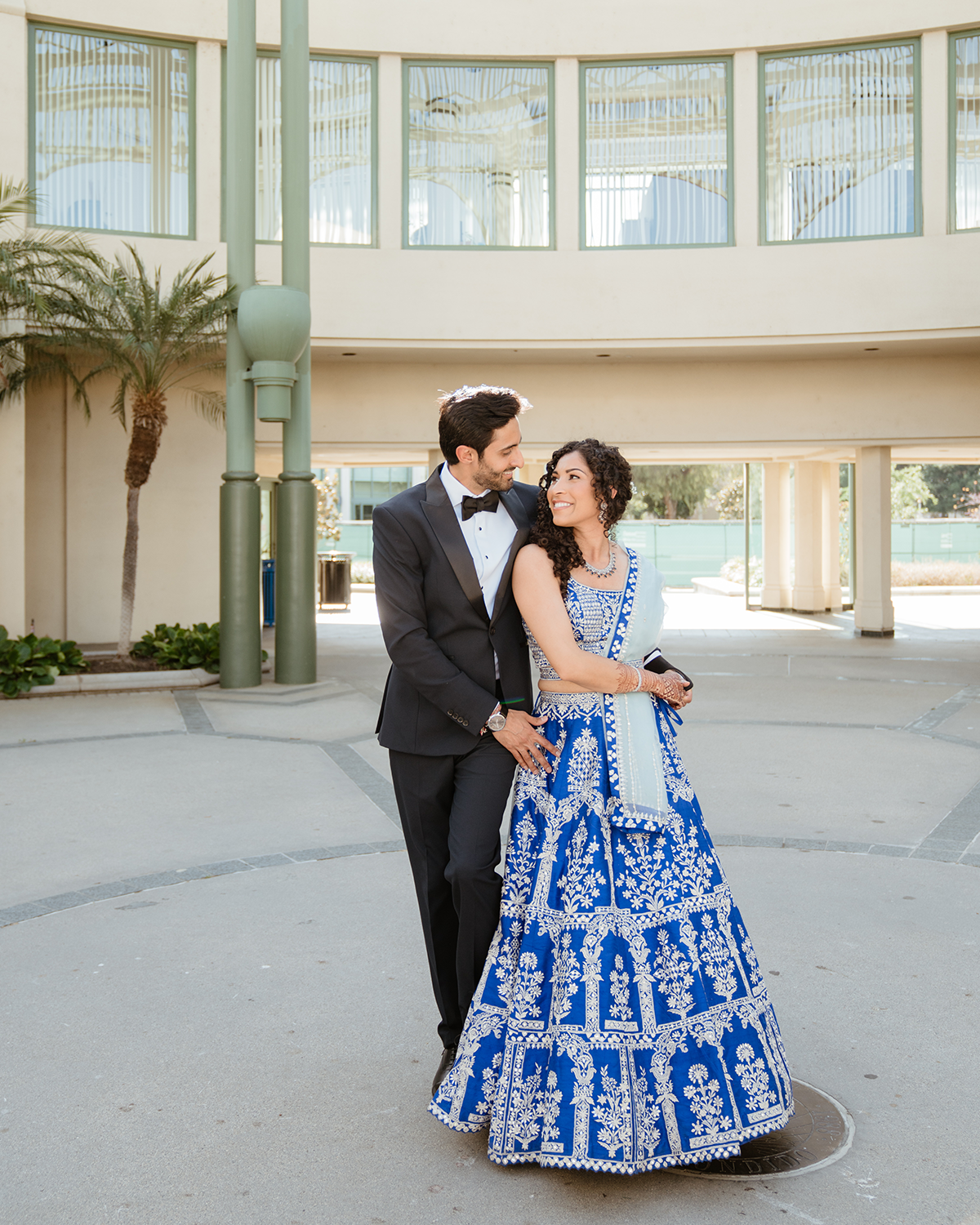 Zeena Khalfan in the Azure Lehenga by Seema Gujral 