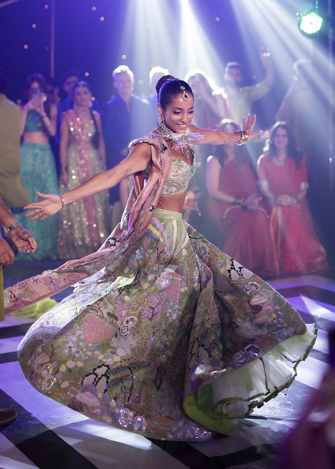 Dancing the Night Away in the Aurora Lehenga