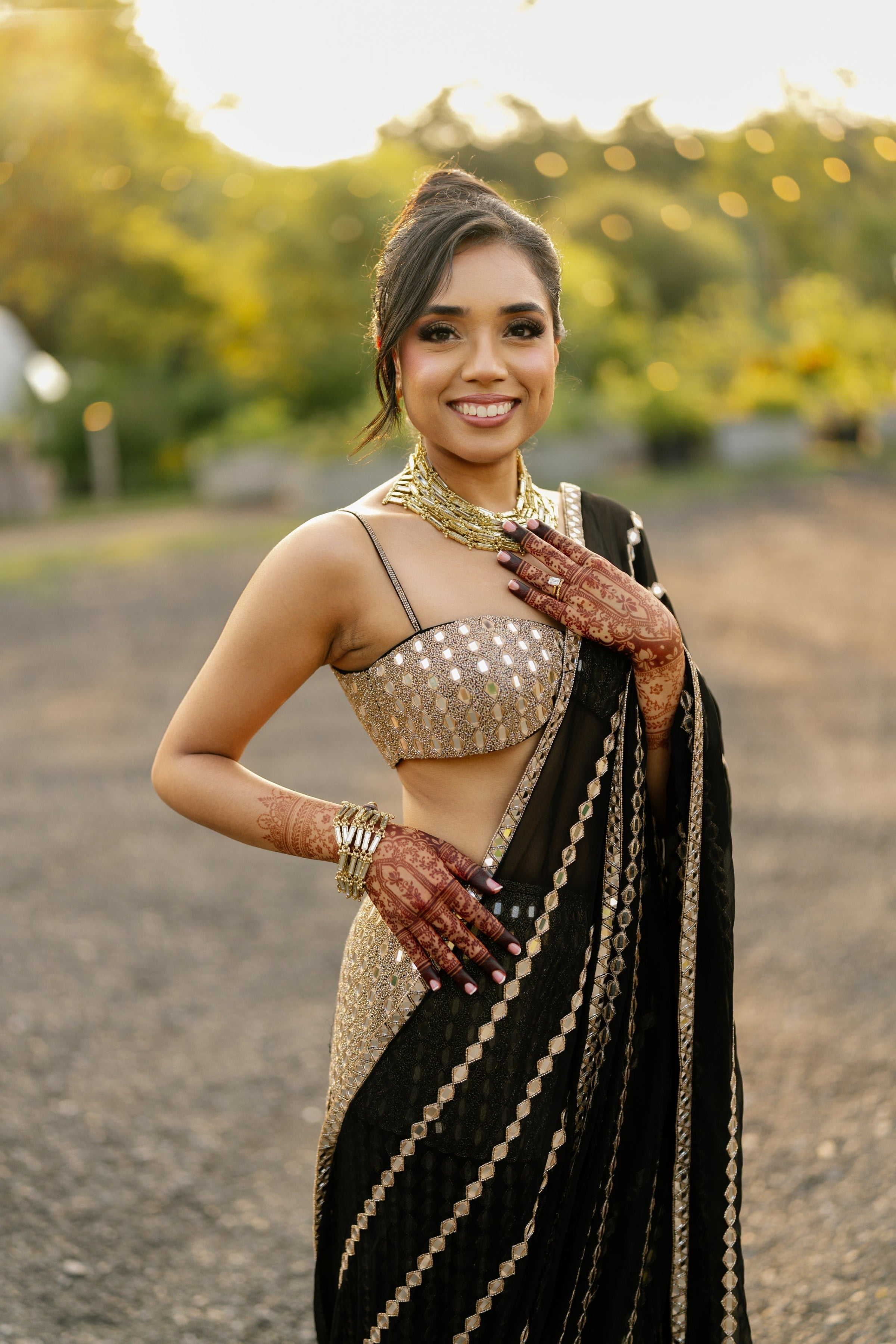 A Modern Reception Look: Farah in Vvani Vats with KYNAH