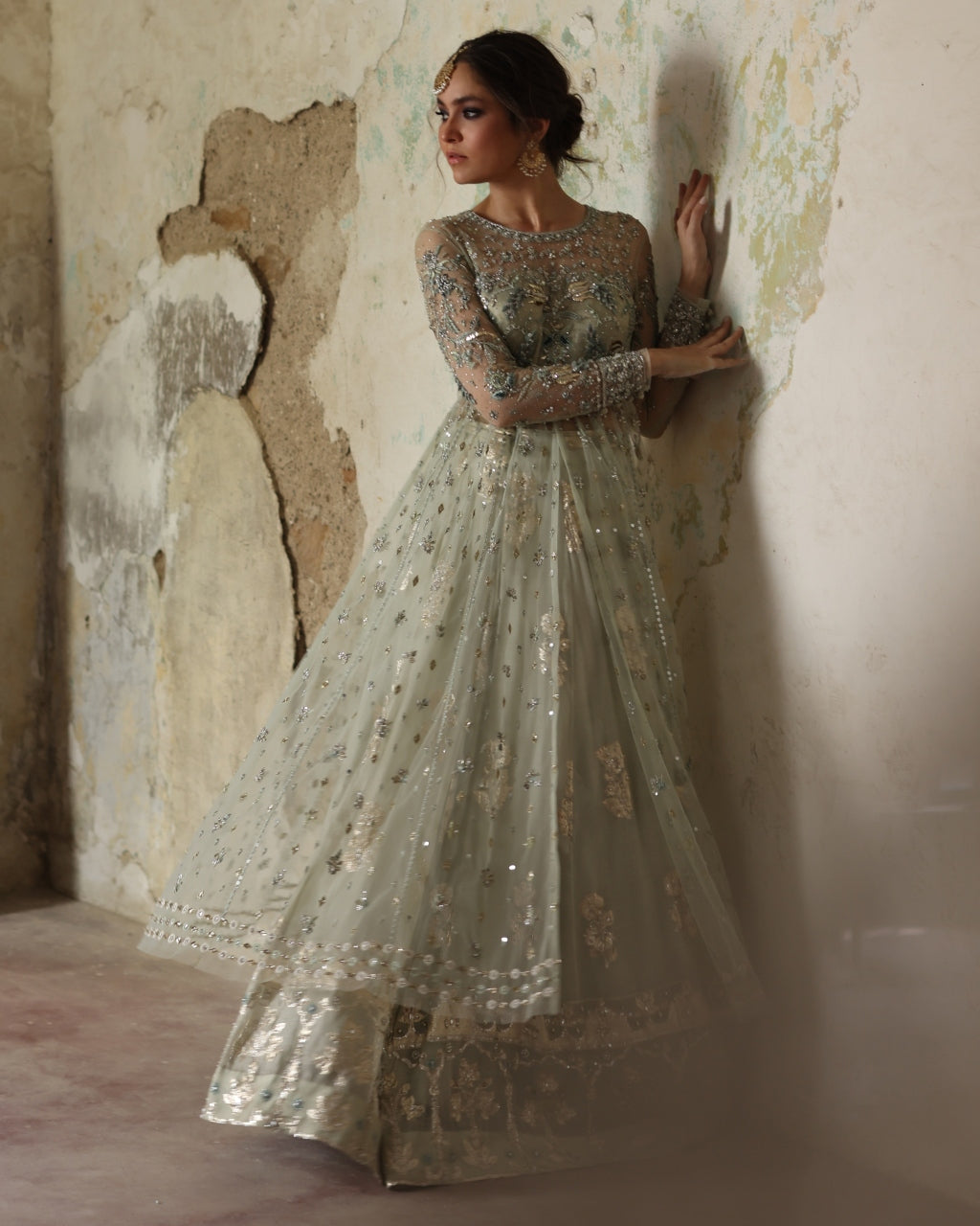 Teal Katan With Aqua Embroidered Lehenga Set