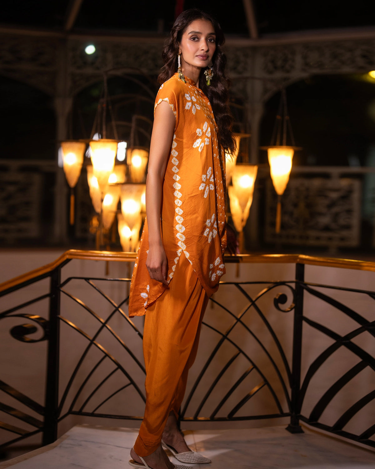 Mustard Bandhani Tulip Pant Set