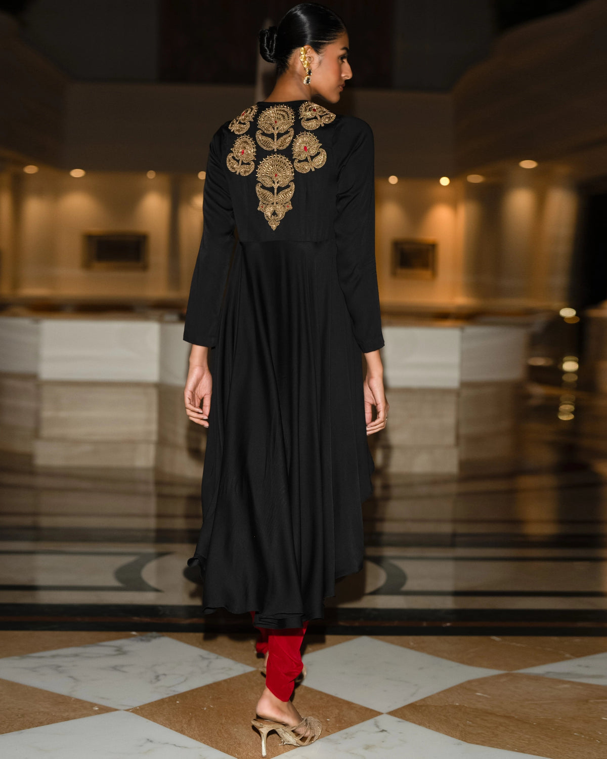 Black Crimson Tulip Pant Set