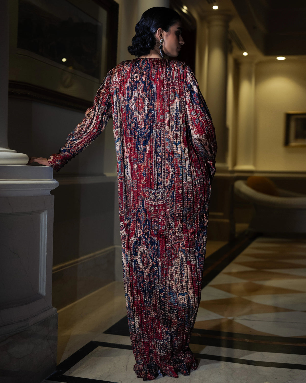 Rust Kilim Print Maxi Dress