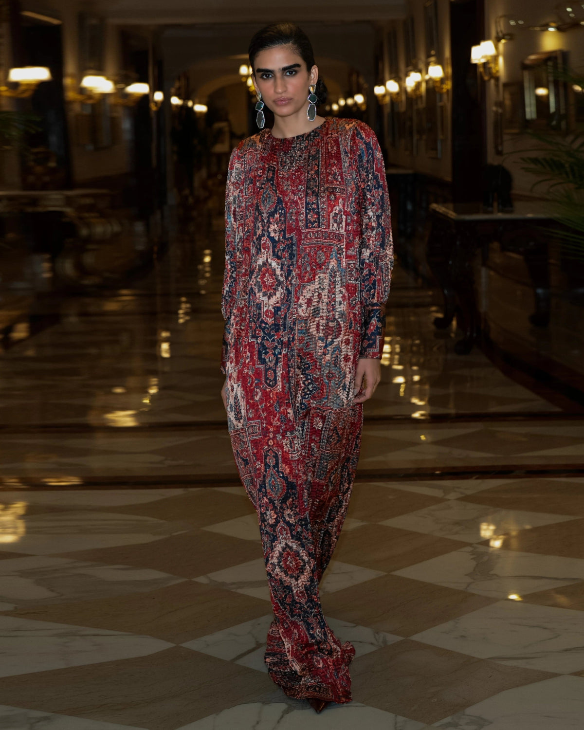 Rust Kilim Print Maxi Dress