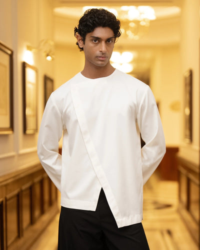 Ivory Overlap Shirt Kurta Set