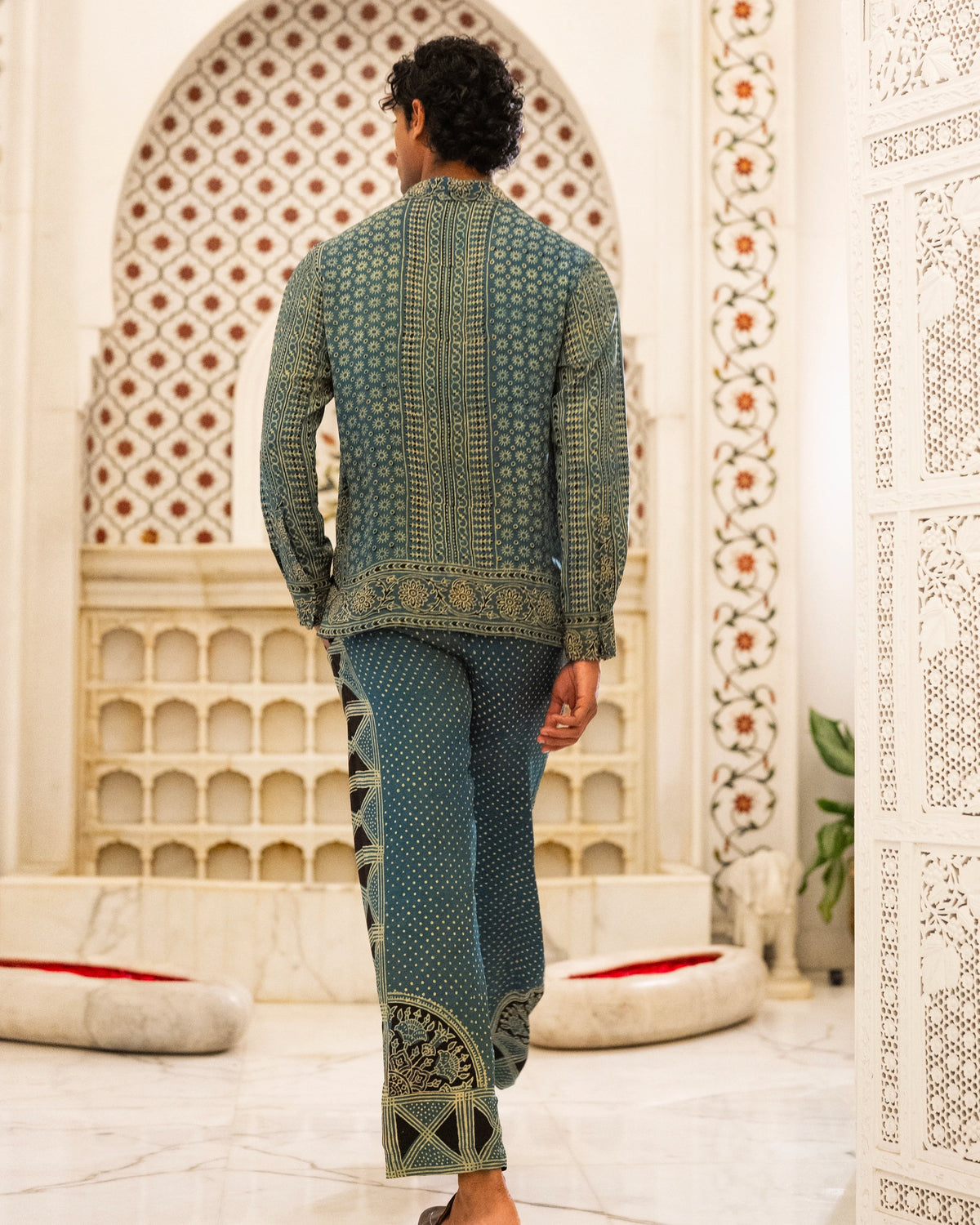 Blue Ajrakh Printed Kurta Set