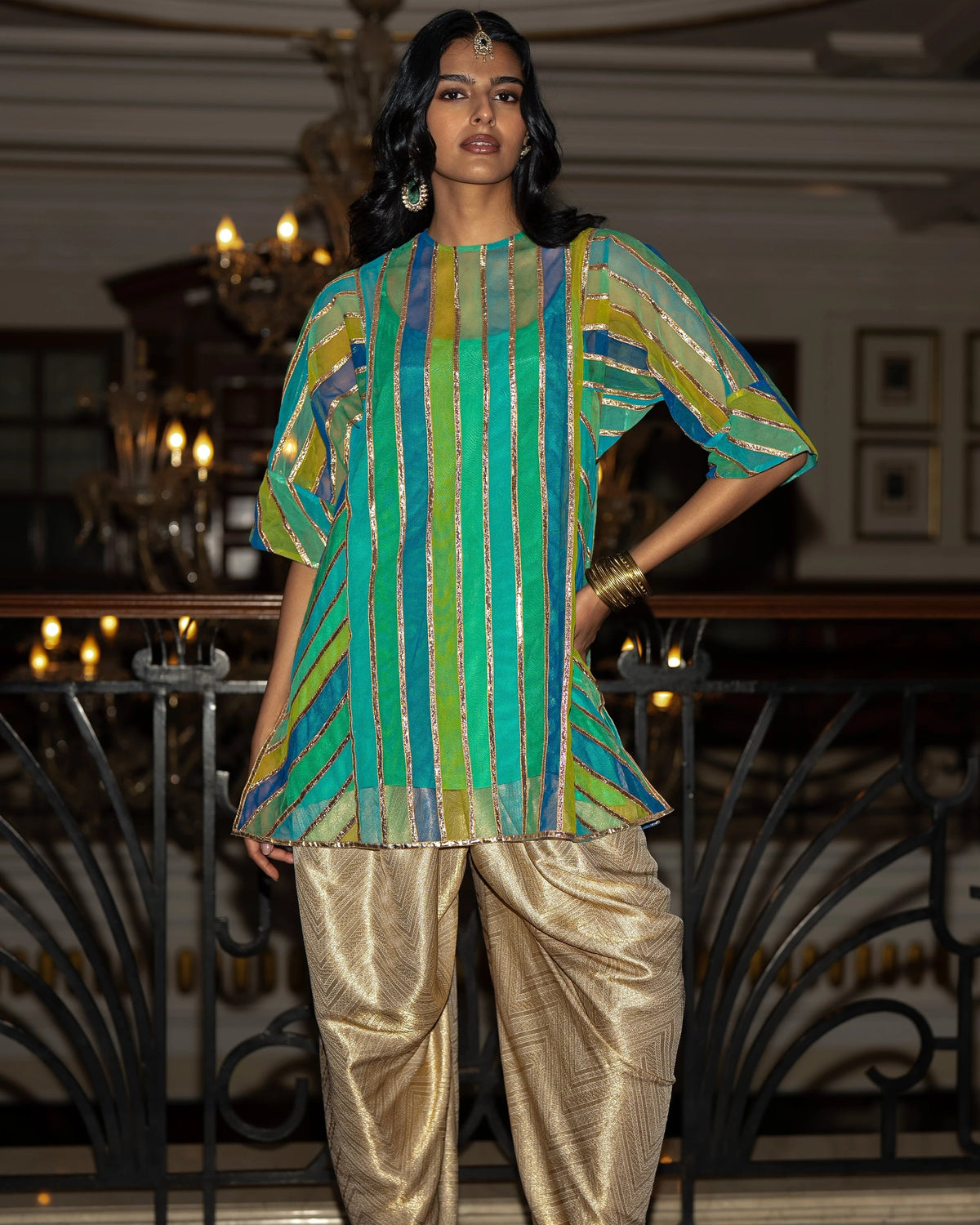 Multicolour Ribbon Embroidered Tulip Set