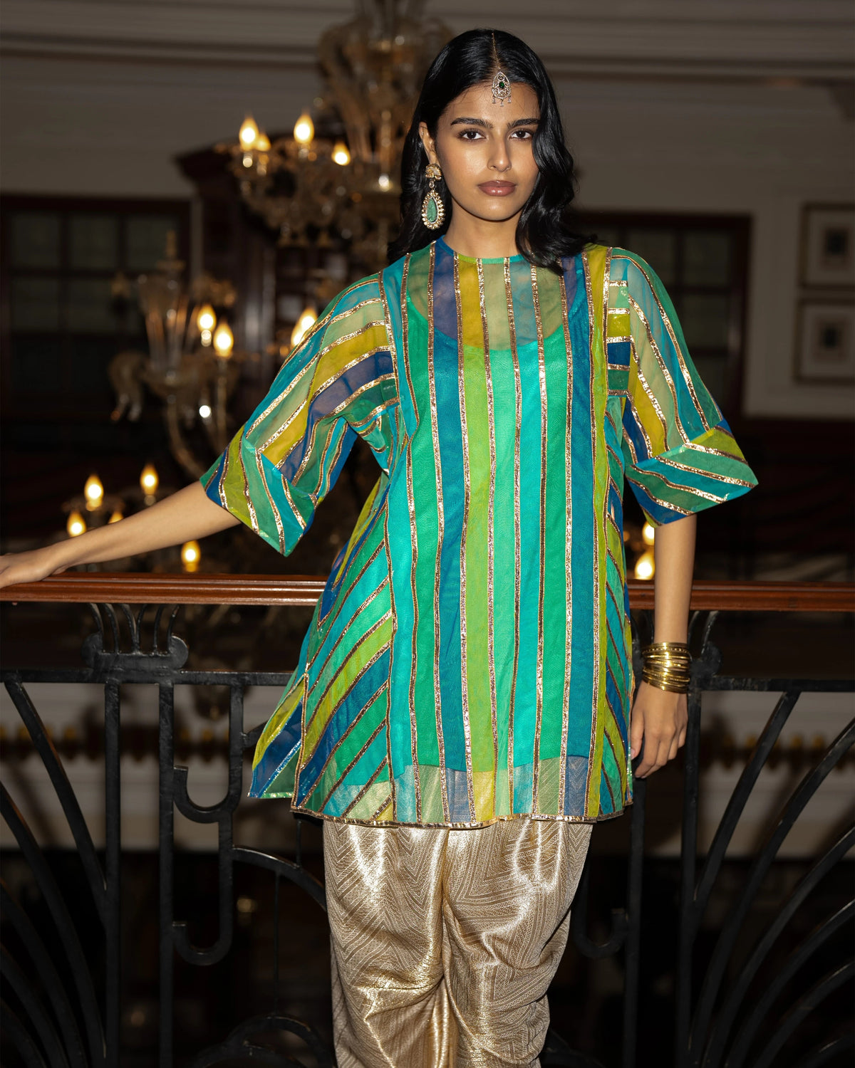 Multicolour Ribbon Embroidered Tulip Set