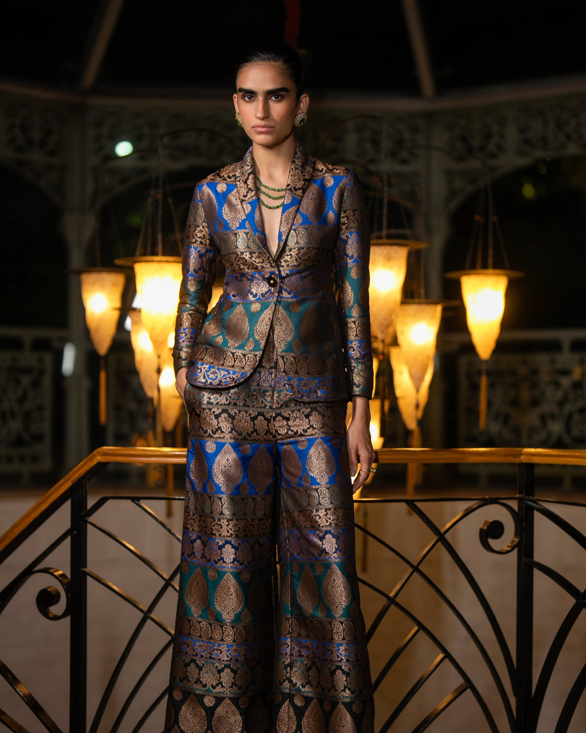 Jewel Tone Brocade Suit