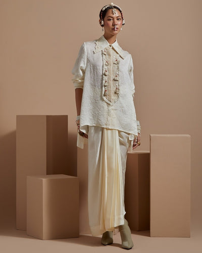 Soft Ivory Chanderi Coordinate Set