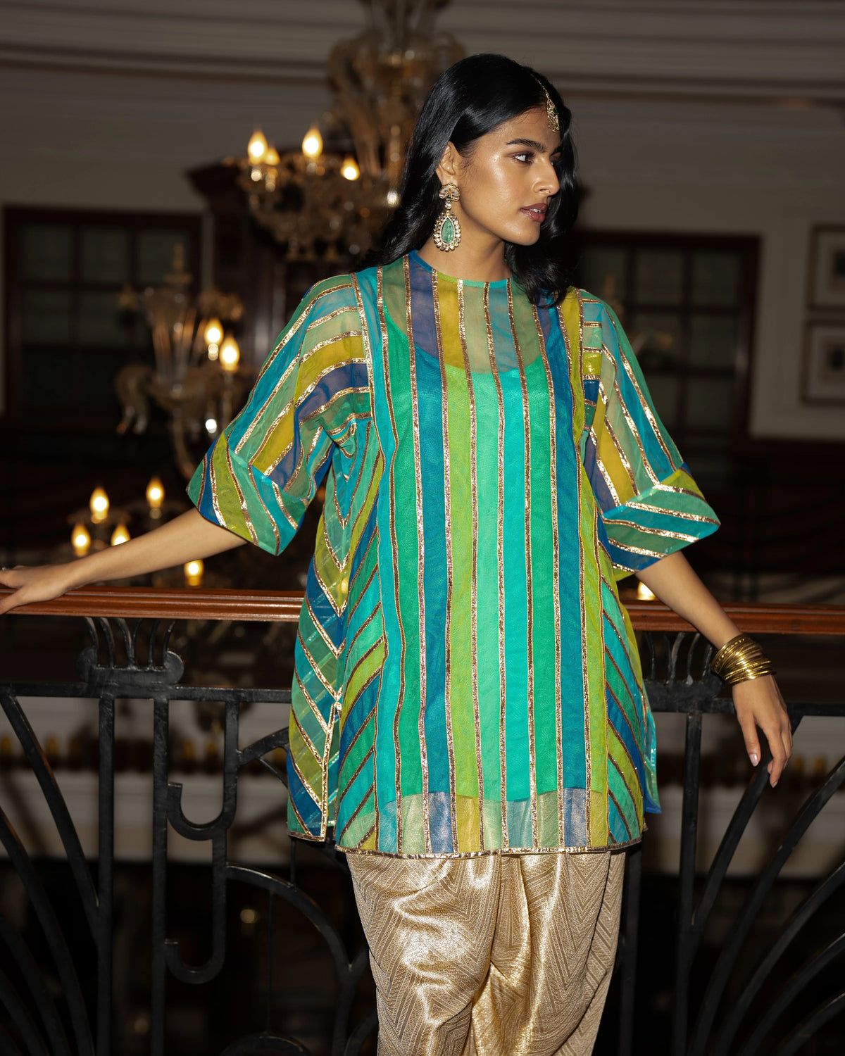 Multicolour Ribbon Embroidered Tulip Set