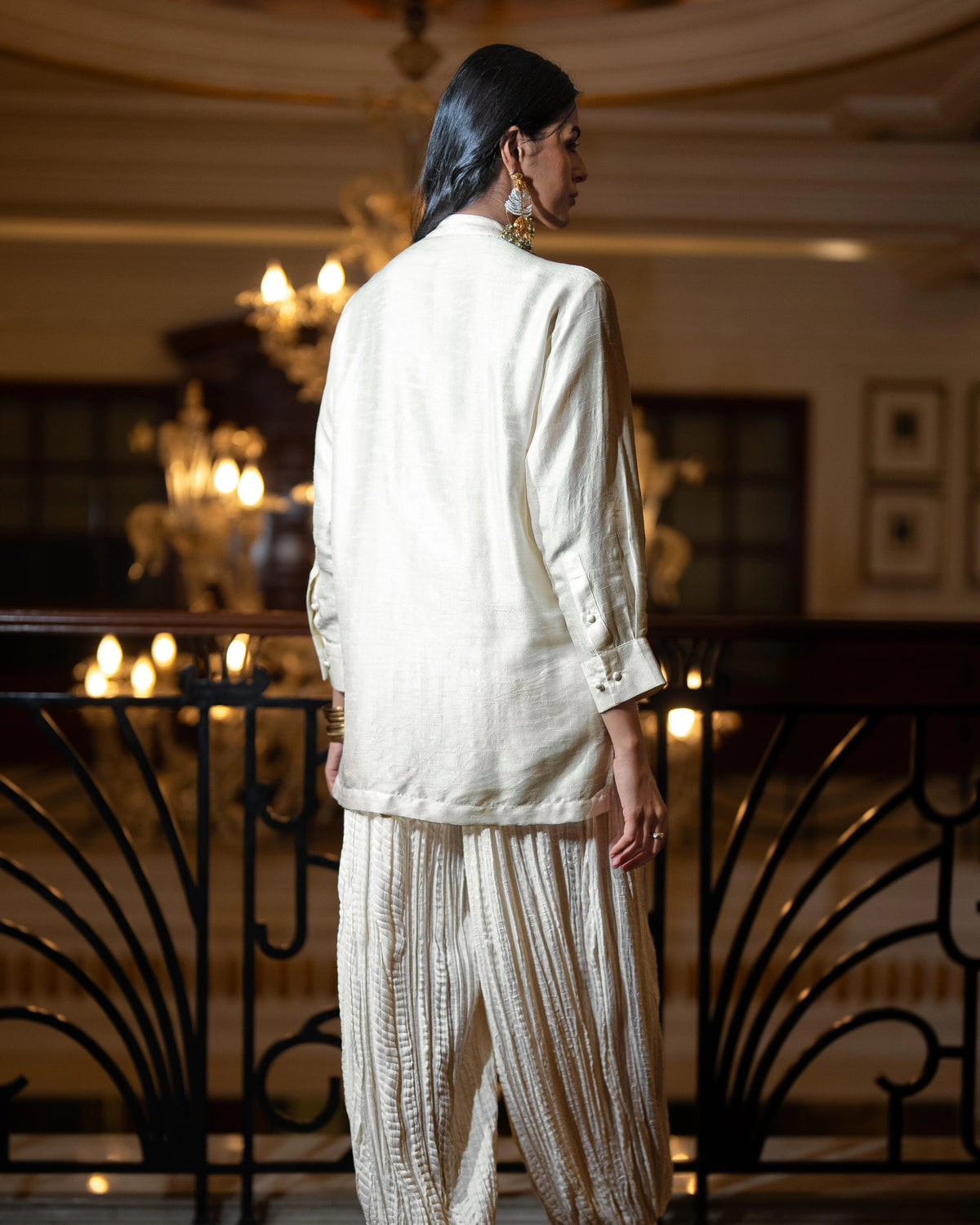 Ivory Pintuck Shirt Pant Set