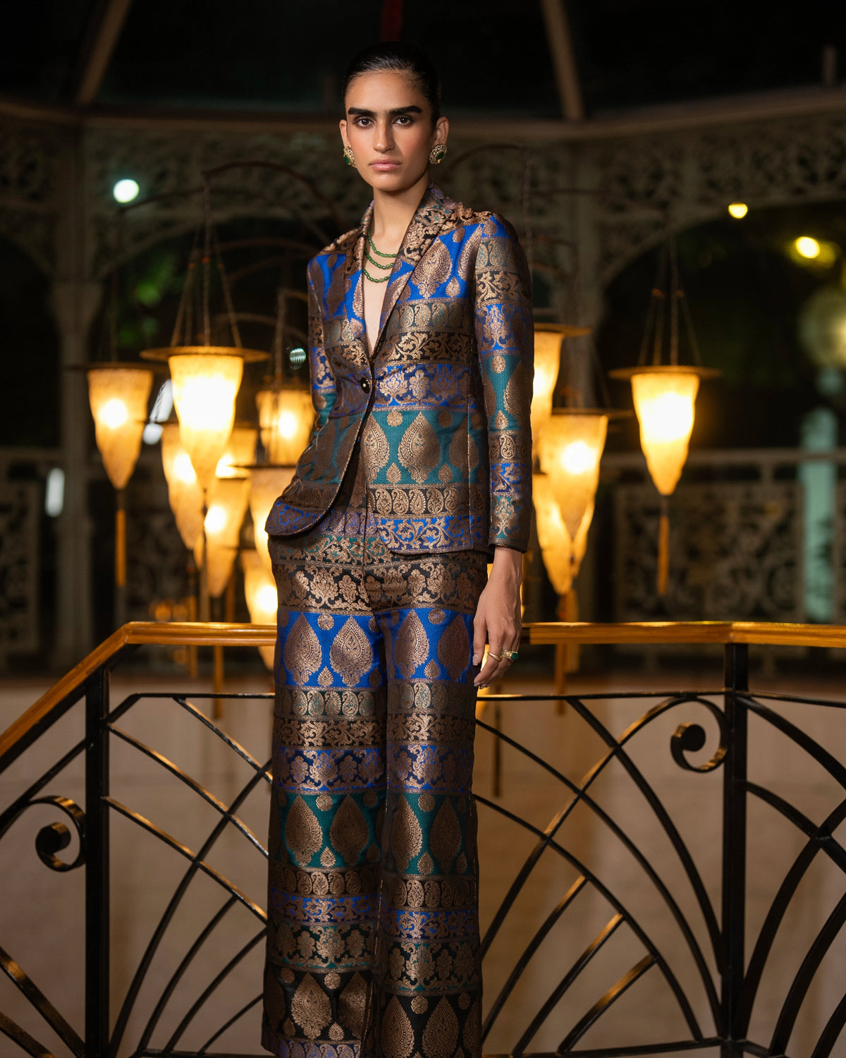 Jewel Tone Brocade Suit
