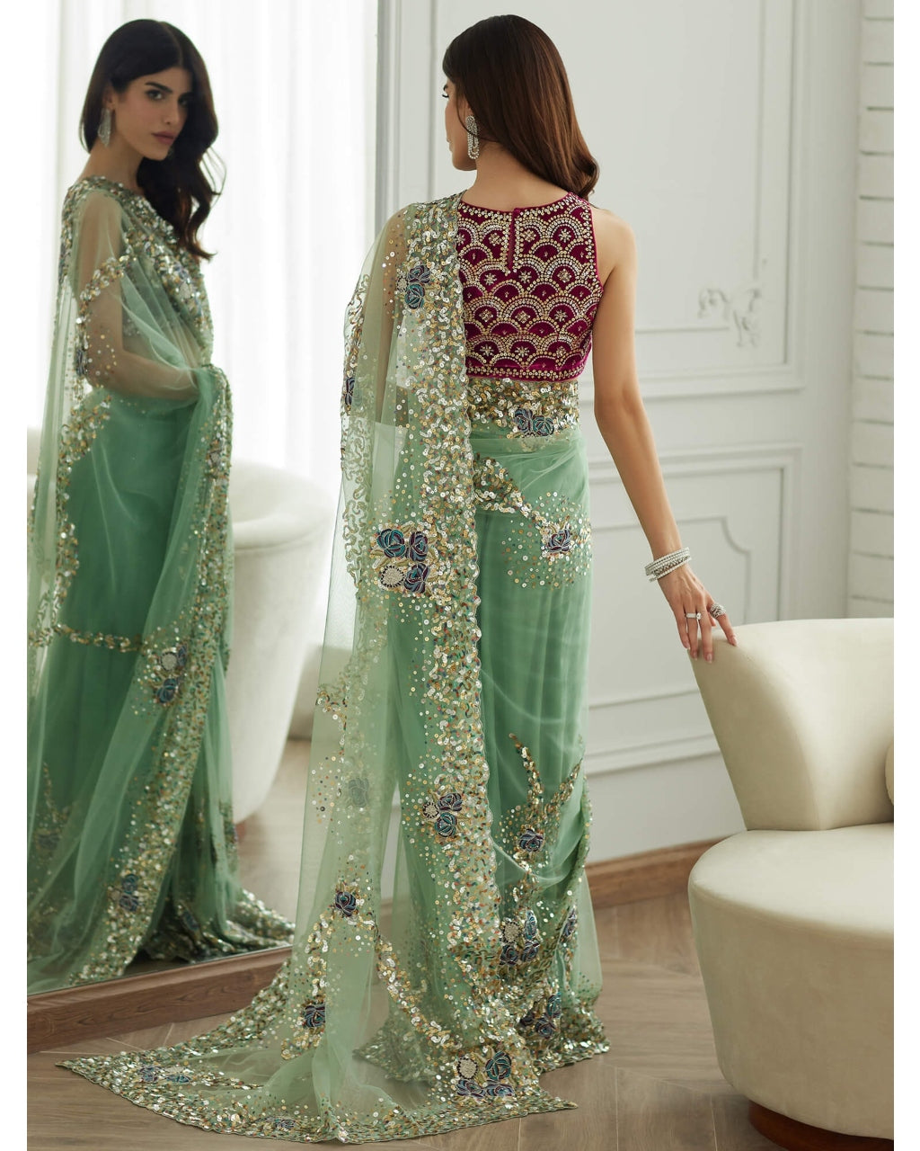 Isabella Blouse, Sari & Petticoat Set