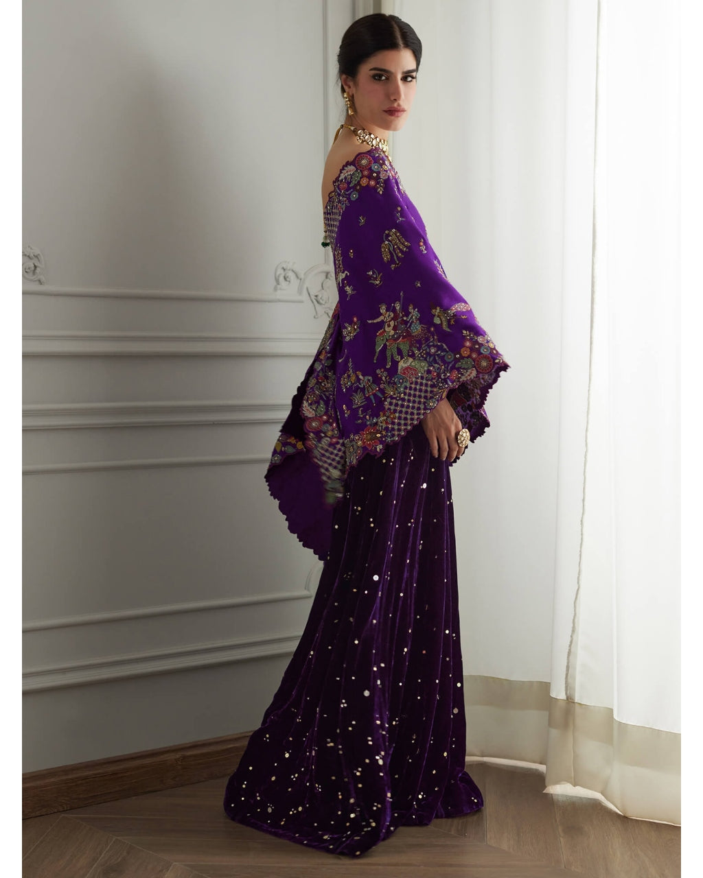 Grace Wrap Stole & Sharara Set