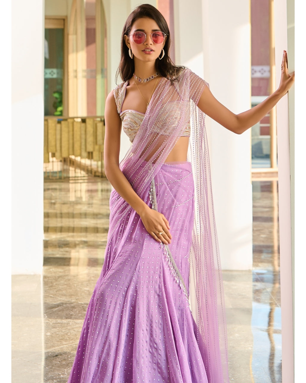 Violet Lehenga Set