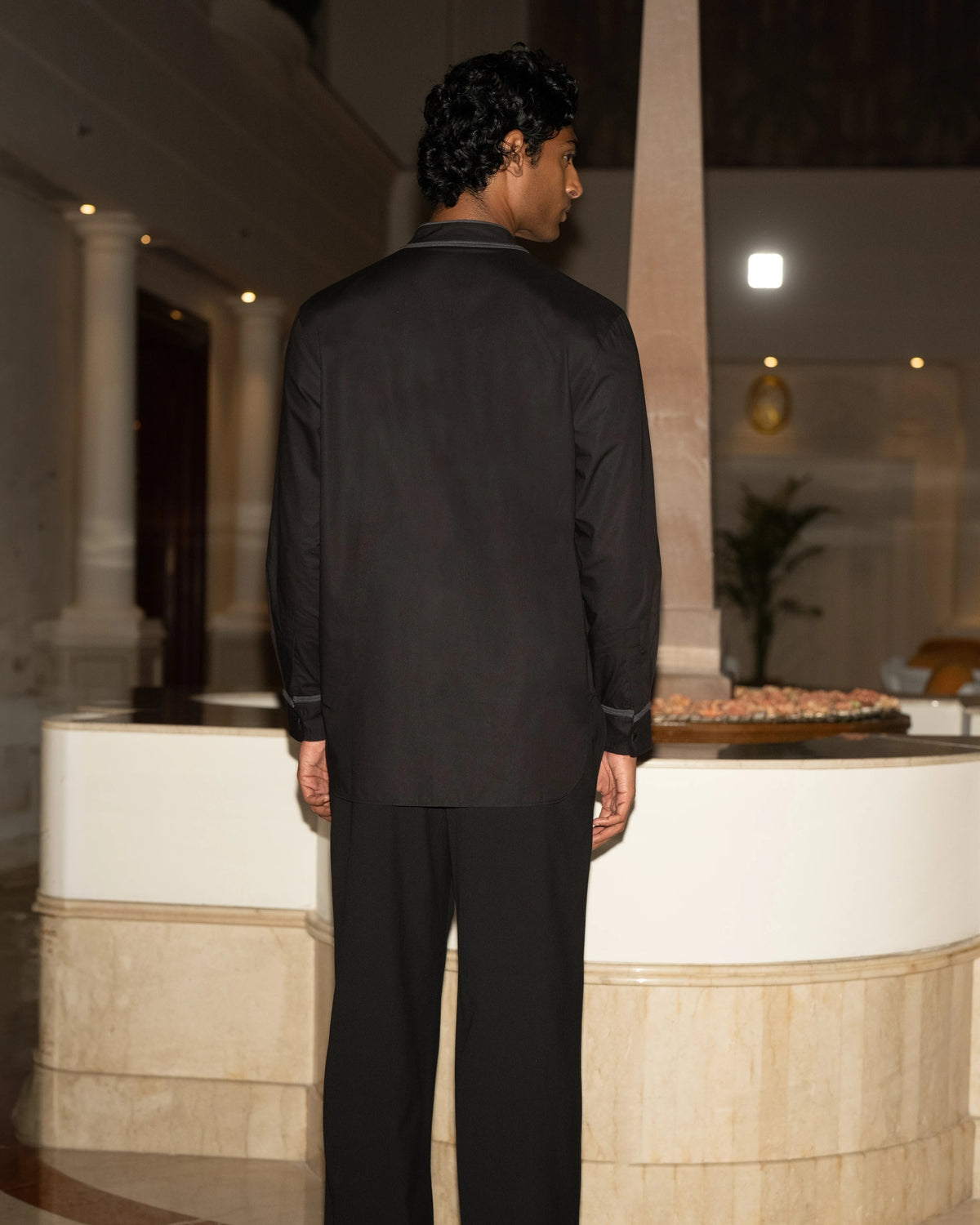 Black Dori Bib Shirt Set