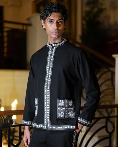 Black Mirrorwork Shacket Set