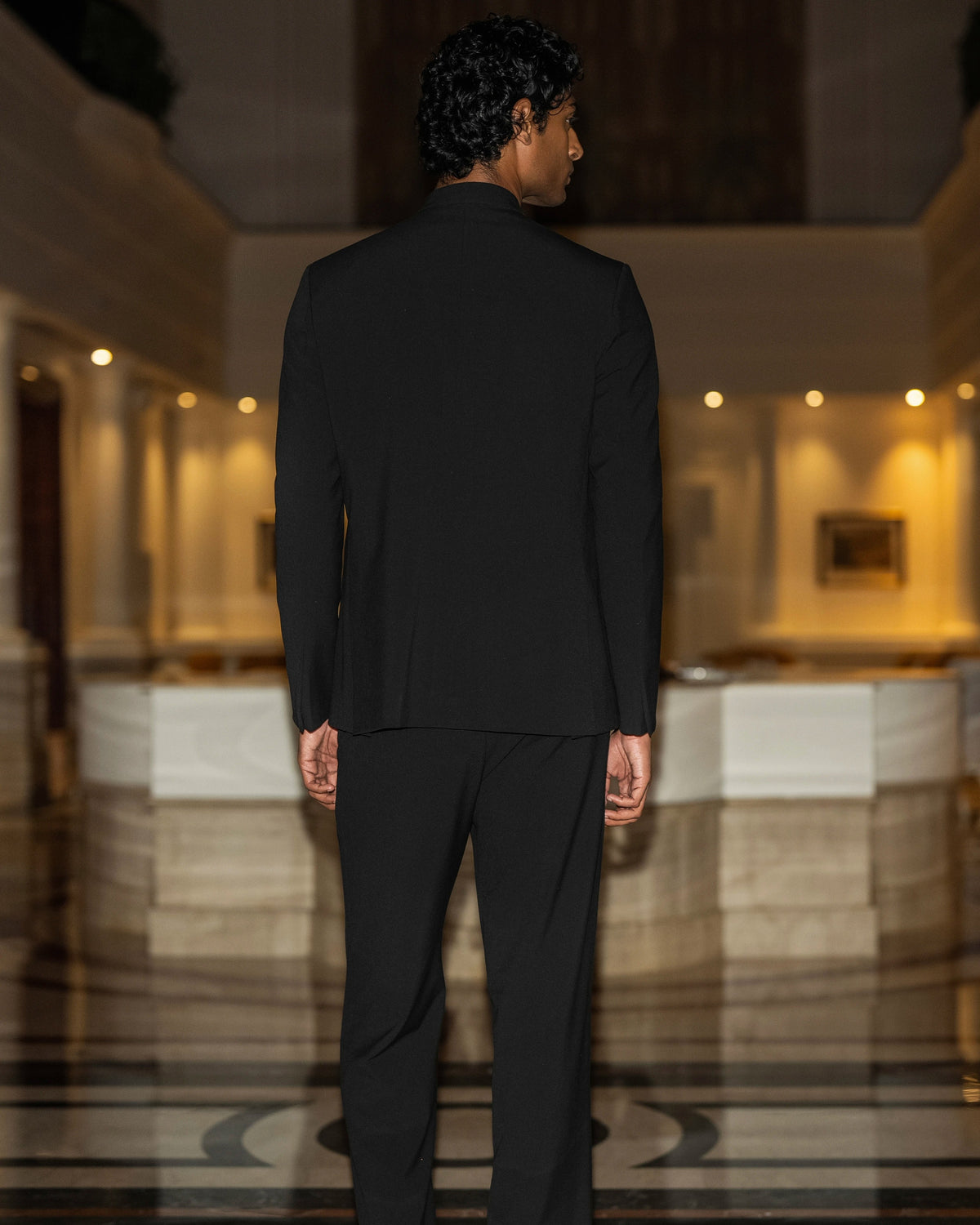 Black Embroidered Blazer Kurta Set