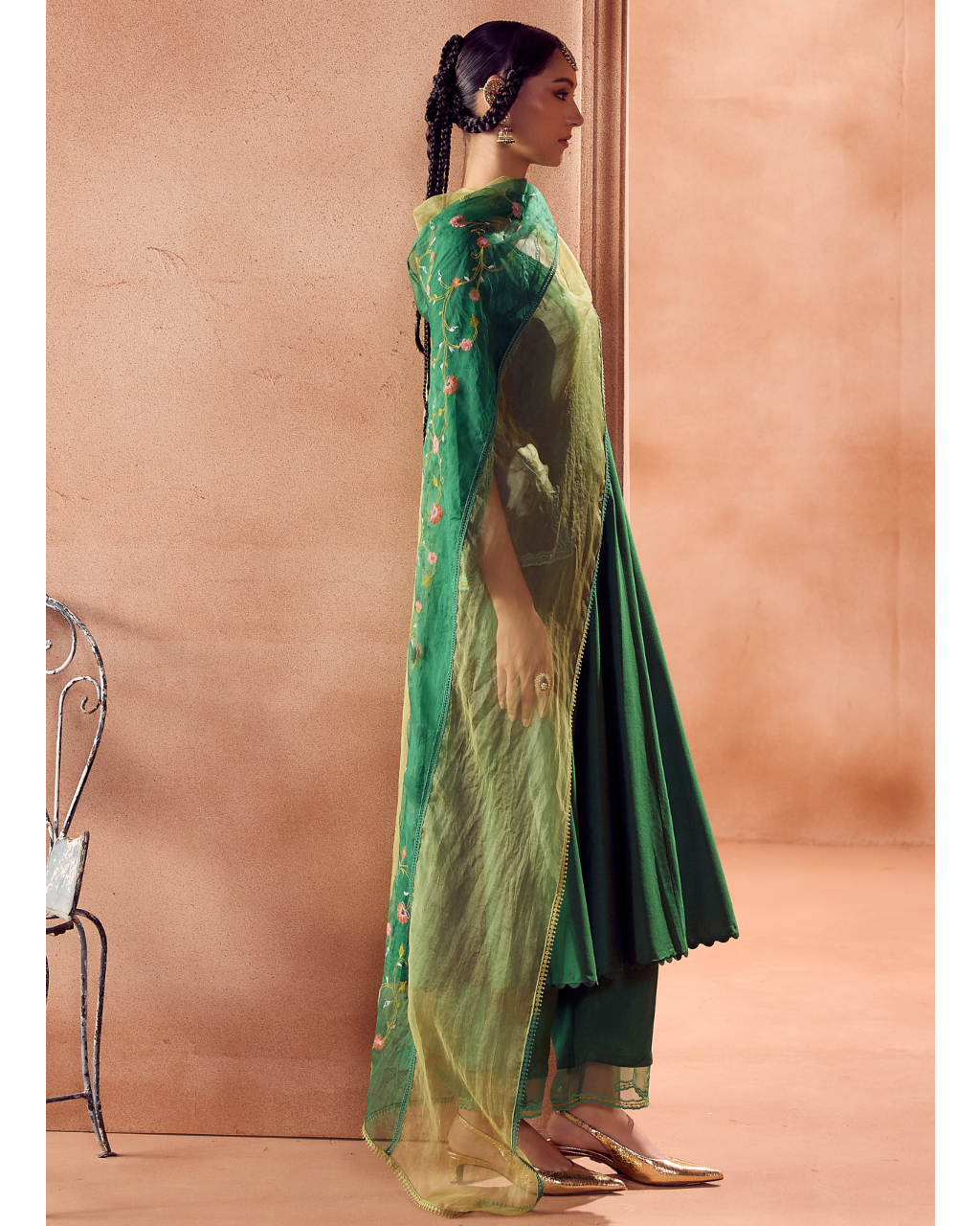 Green Anarkali Set
