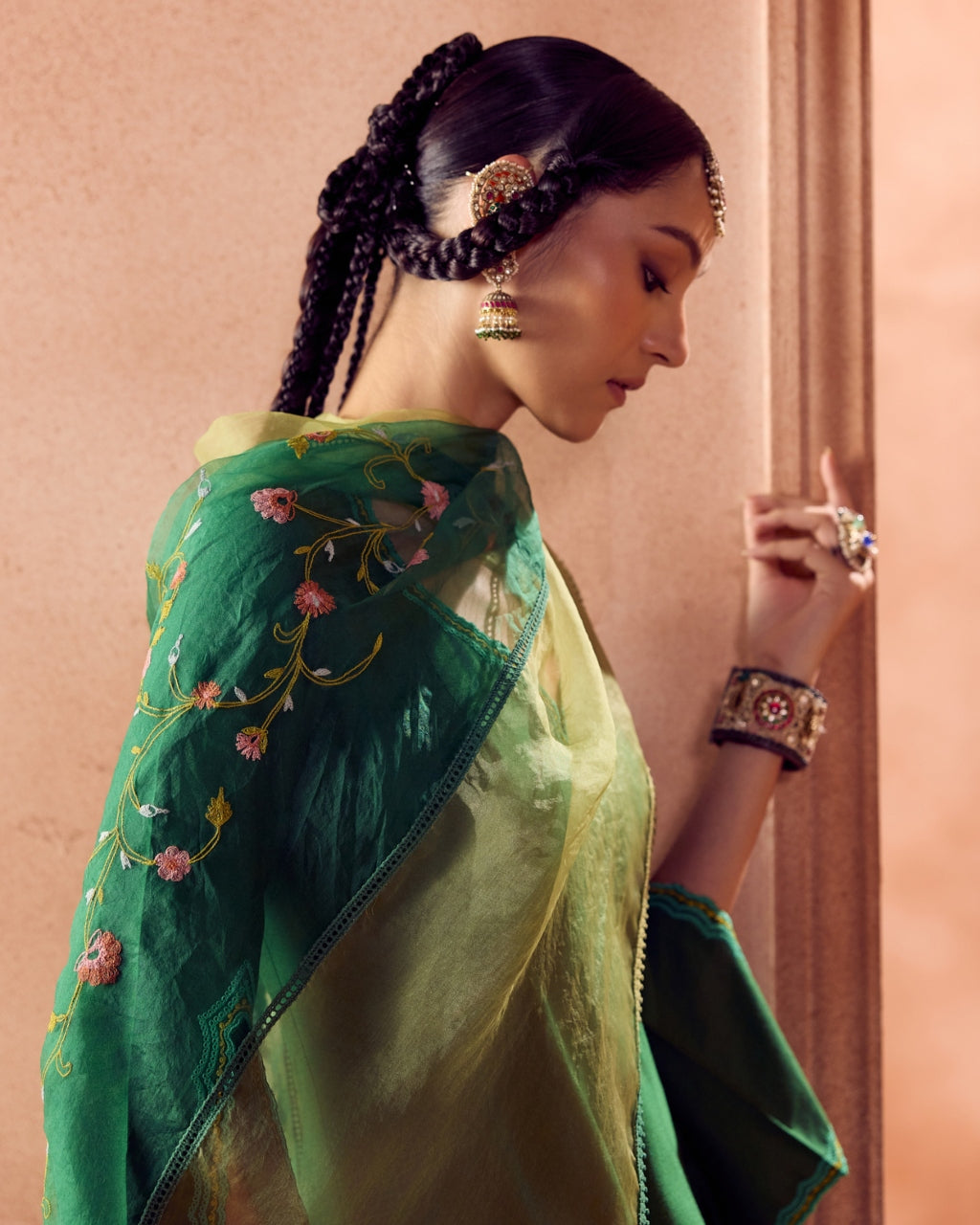 Green Anarkali Set