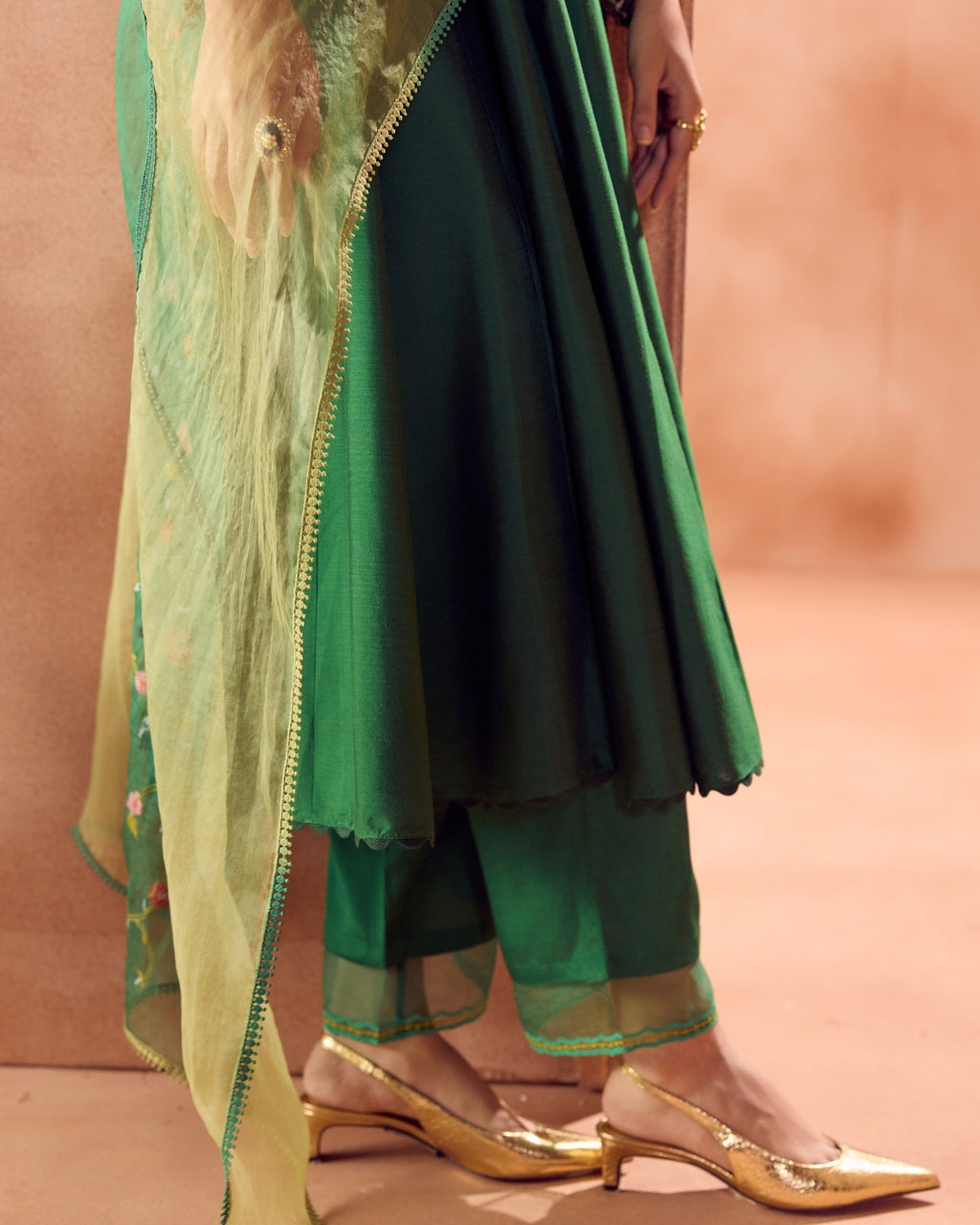 Green Anarkali Set