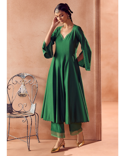 Green Anarkali Set