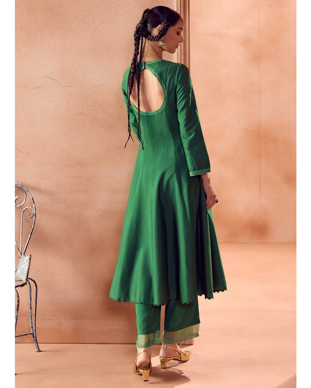 Green Anarkali Set