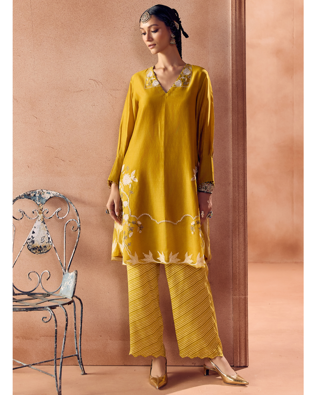 Mustard Kurta Set
