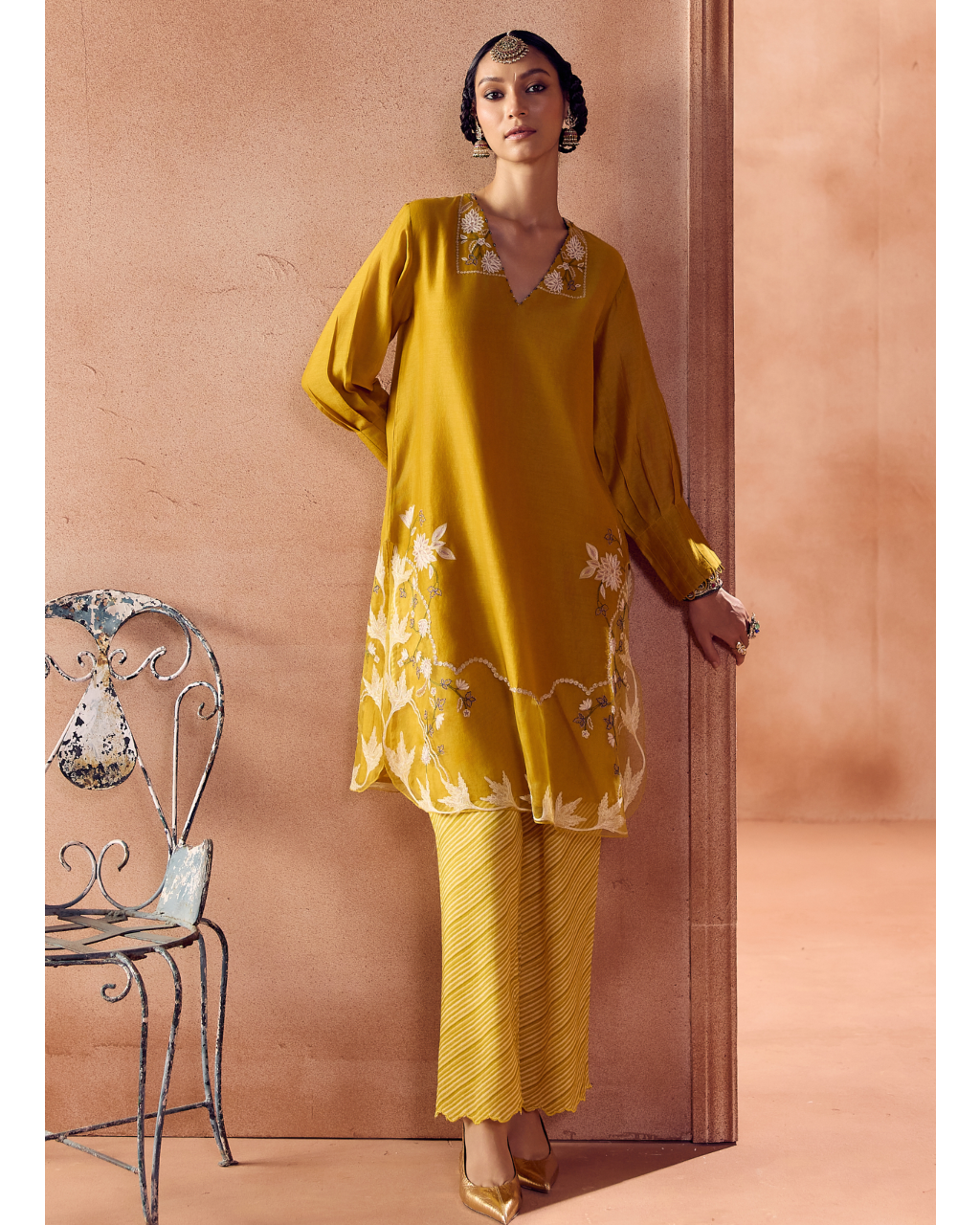 Mustard Kurta Set