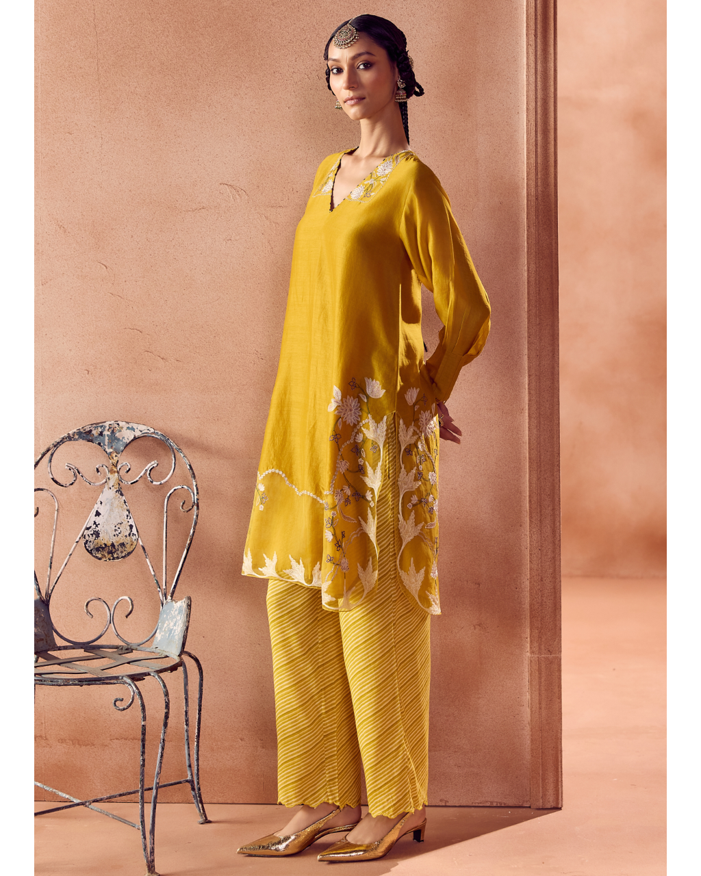 Mustard Kurta Set