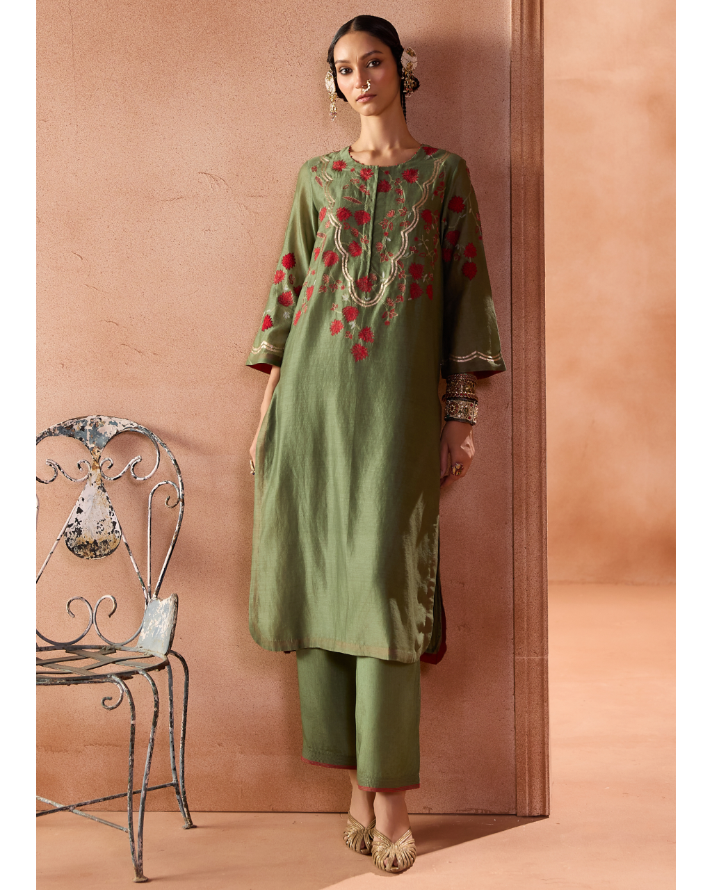 Green Kurta Set