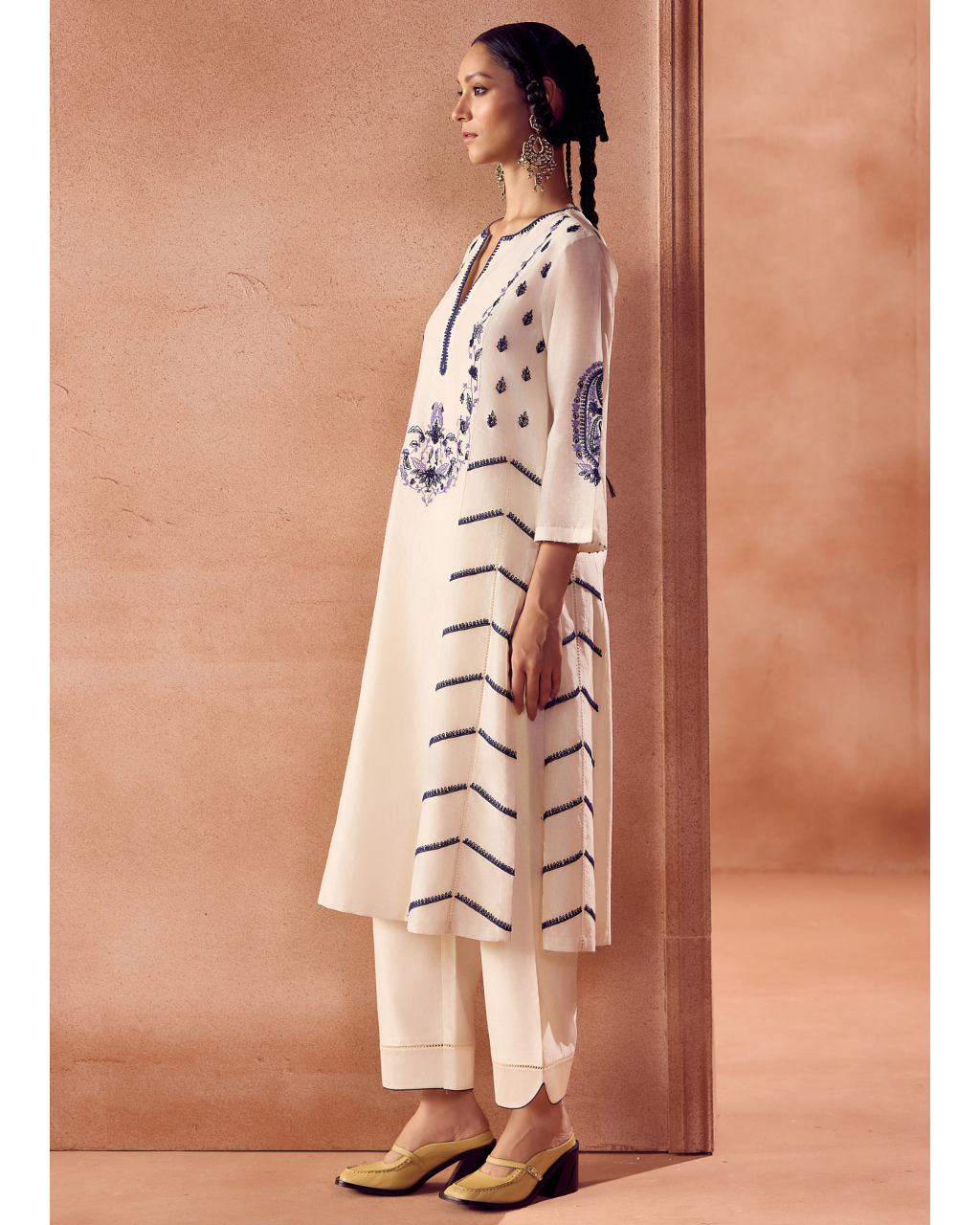 Ivory/Blue Kurta Set