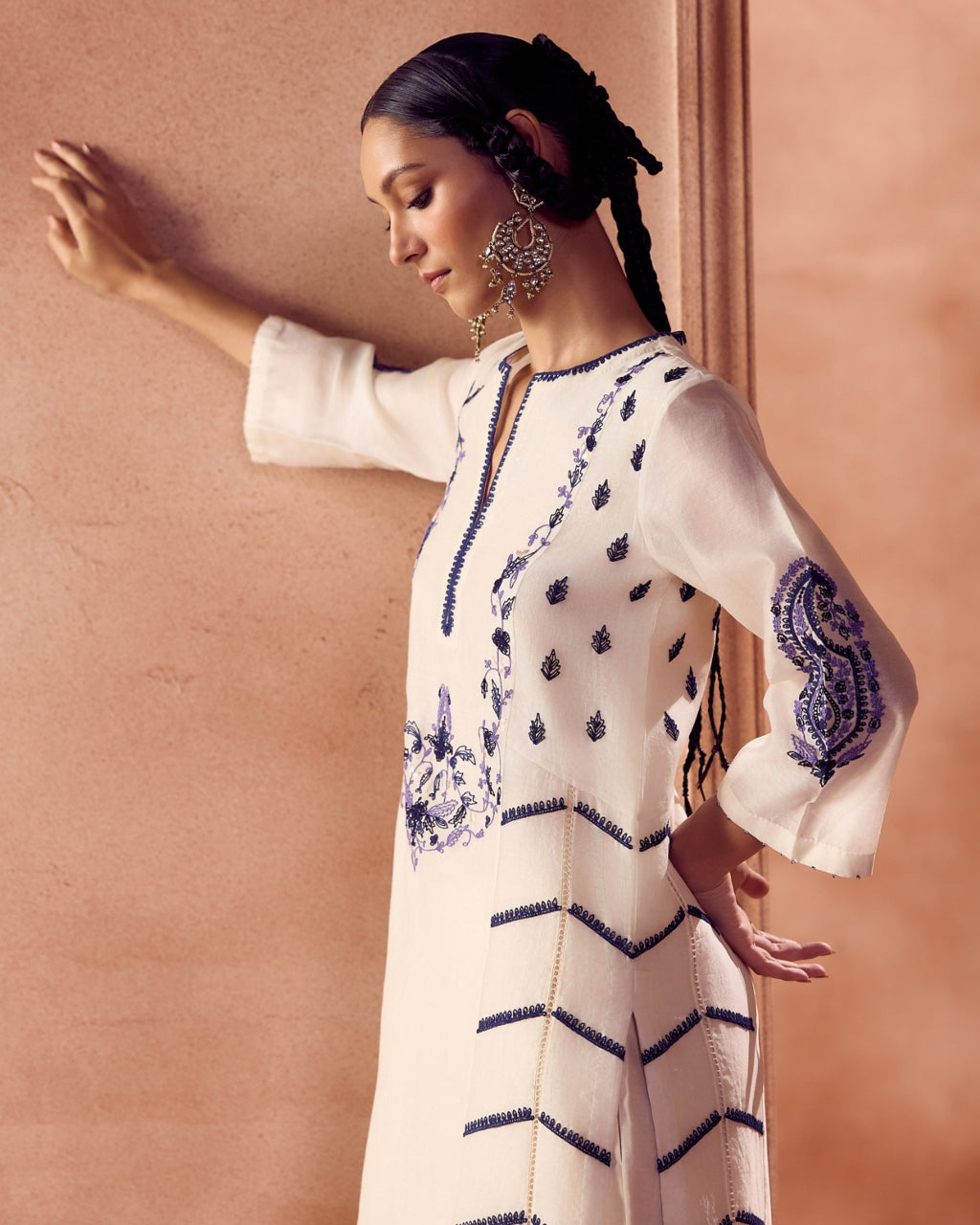 Ivory/Blue Kurta Set