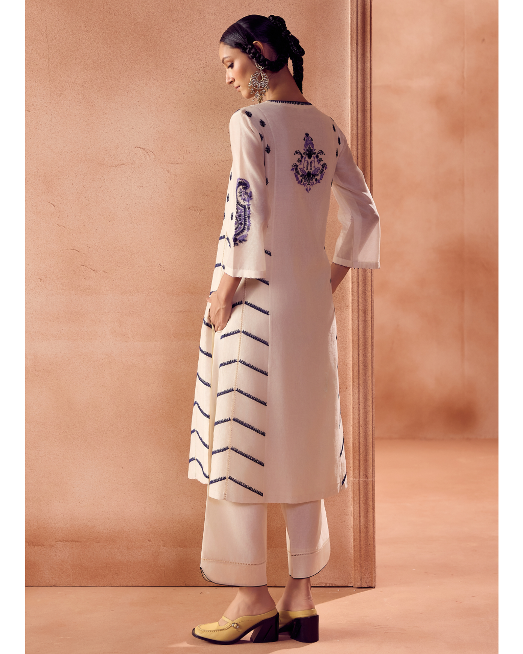Ivory/Blue Kurta Set