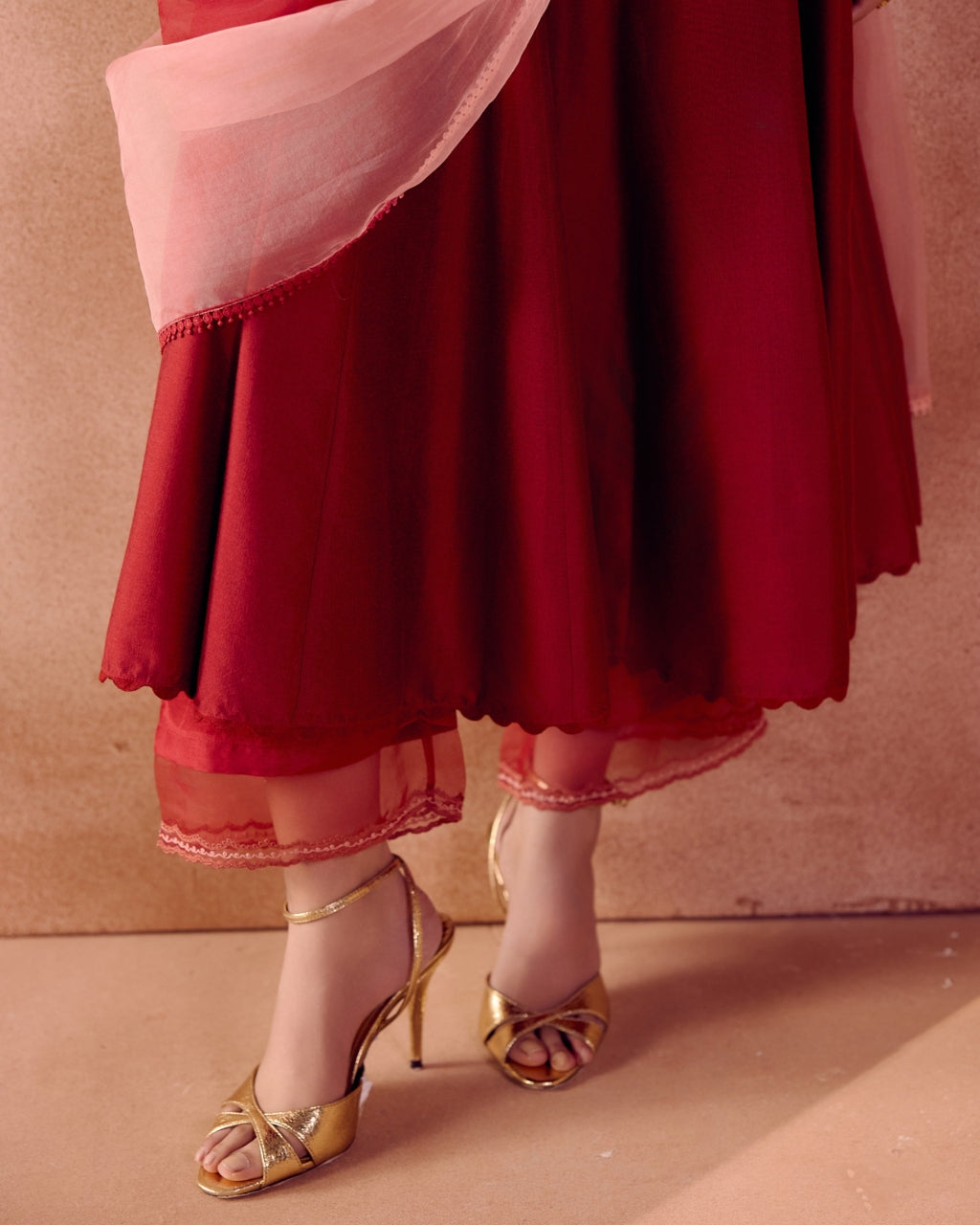 Maroon Anarkali Set