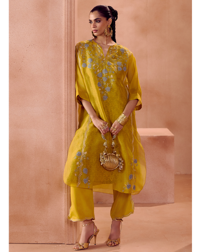 Mustard Kaftan Set