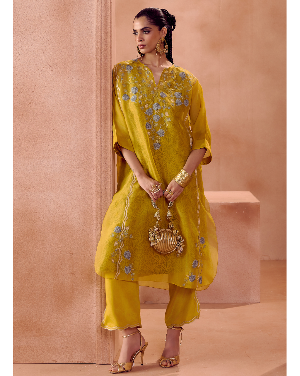 Mustard Kaftan Set