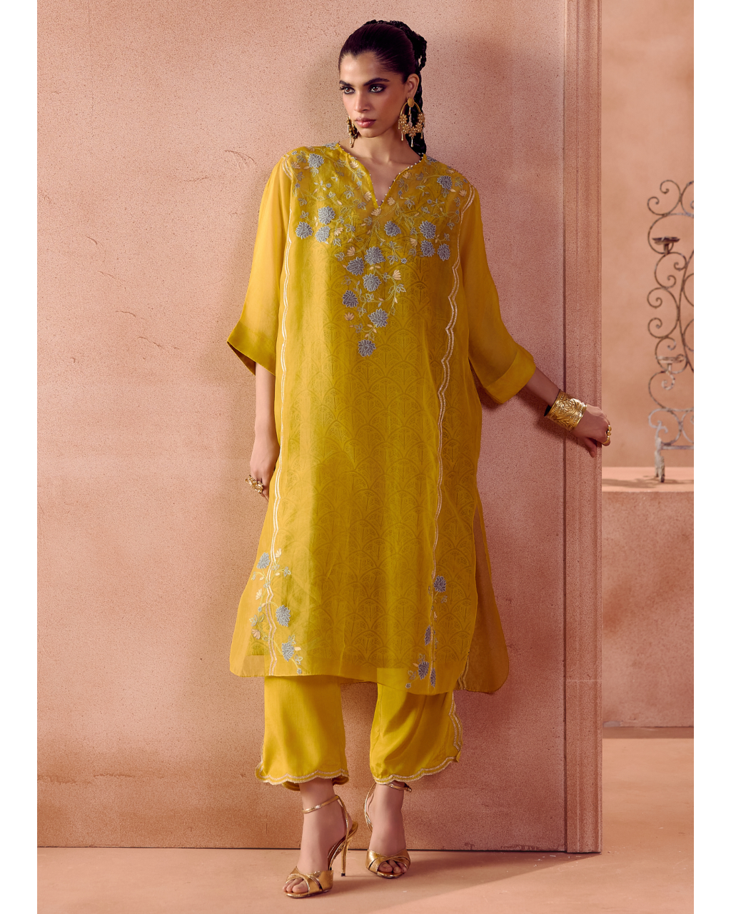 Mustard Kaftan Set