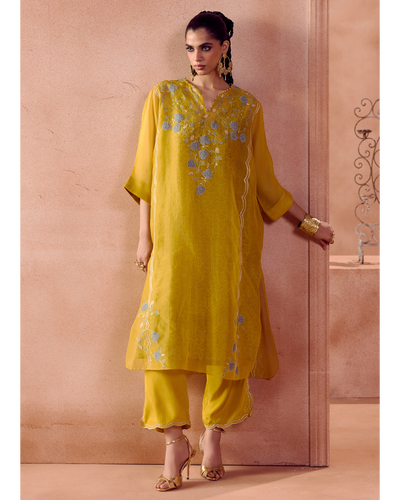 Mustard Kaftan Set