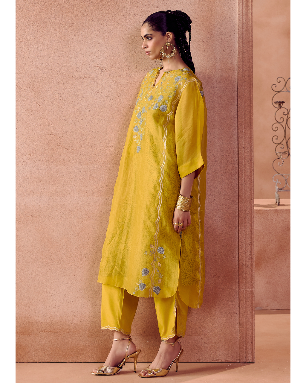 Mustard Kaftan Set