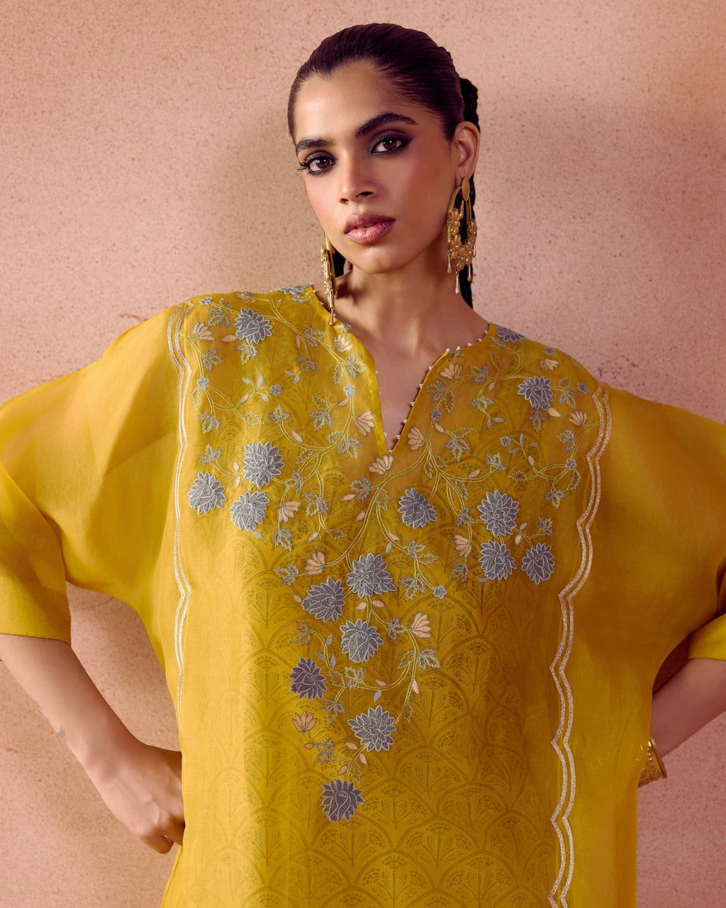 Mustard Kaftan Set
