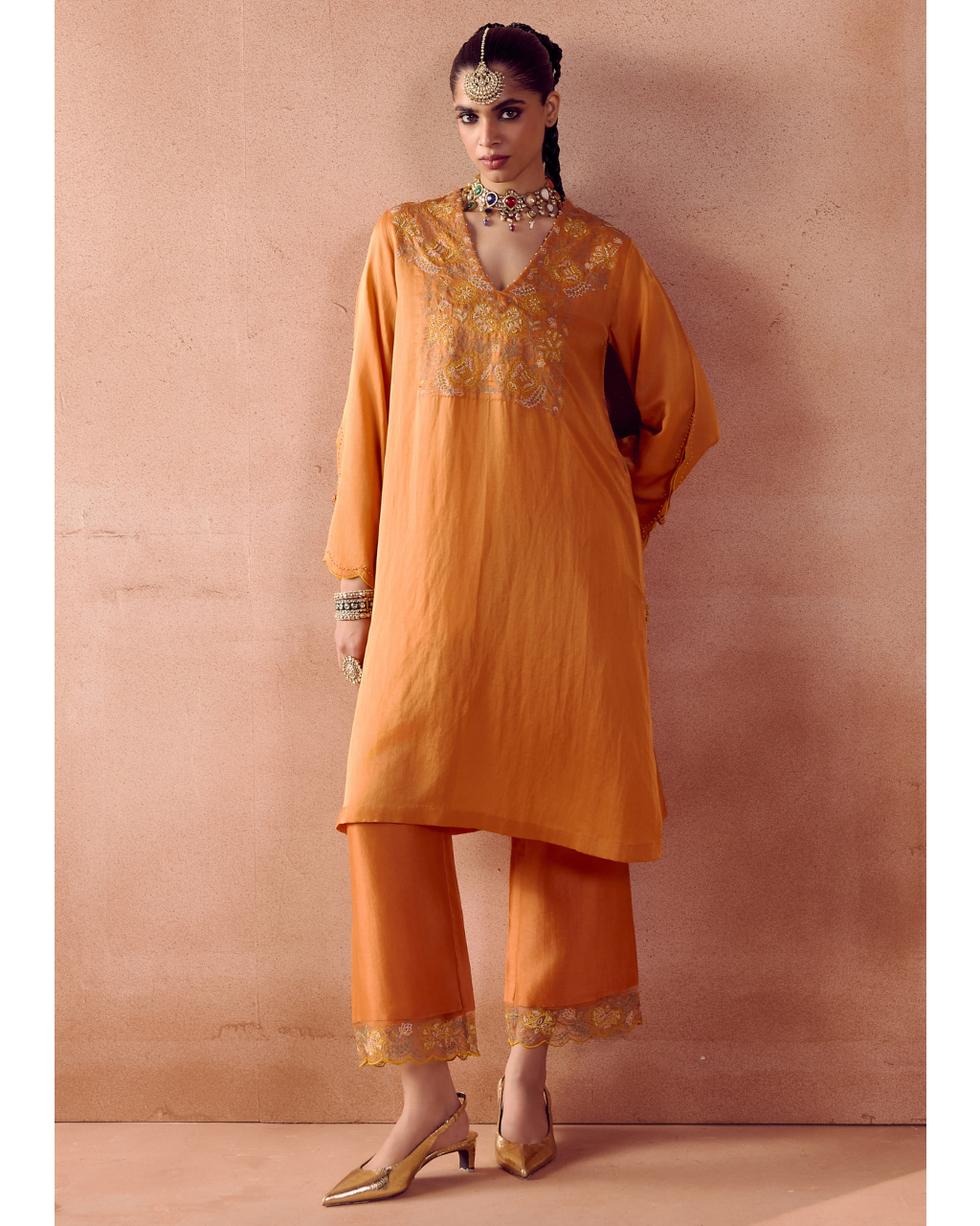 Rust Orange Kurta Set