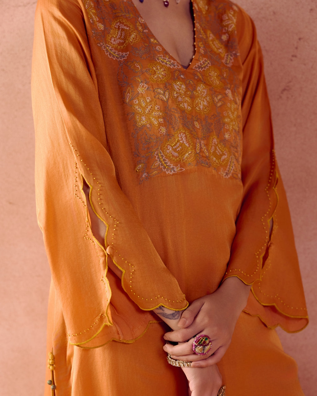 Rust Orange Kurta Set