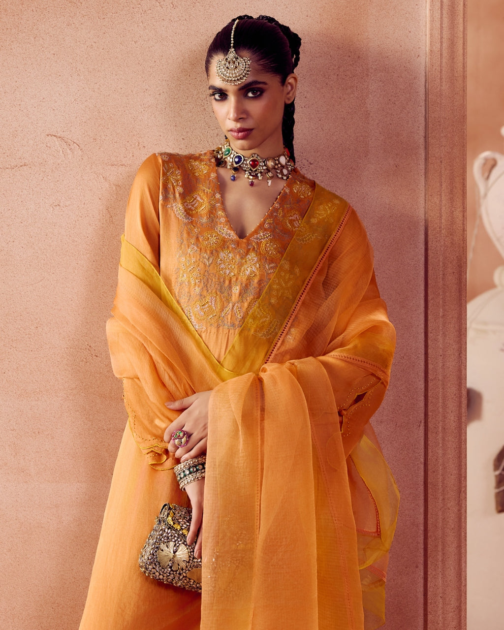 Rust Orange Kurta Set